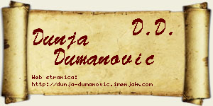 Dunja Dumanović vizit kartica